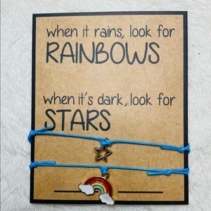 Set of two friendship bracelets adjustable unisex gift